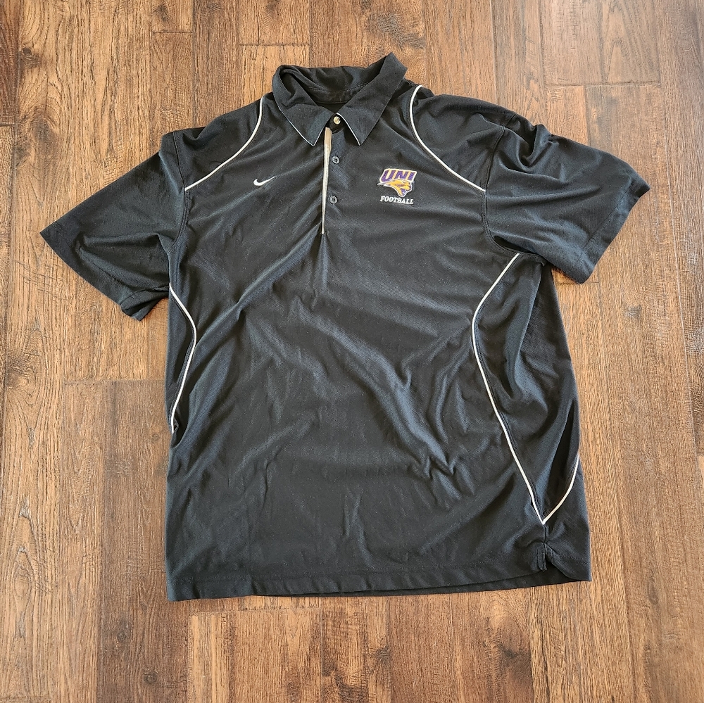 Nike Dri-Fit Black University Of Northern Iowa Football Polo XL